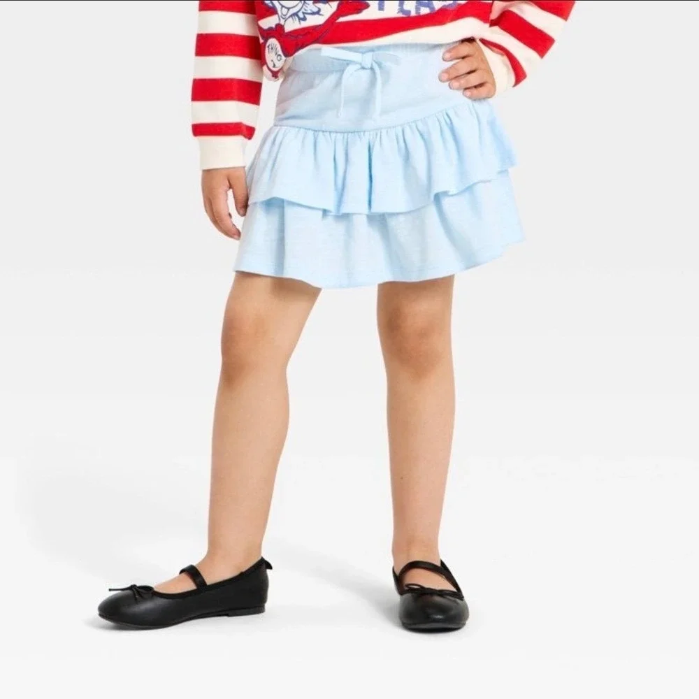 Dr Seuss Thing 1 & 2‎ Kids Striped Sweatshirt and Ruffle Skirt Set Red Blue 18M